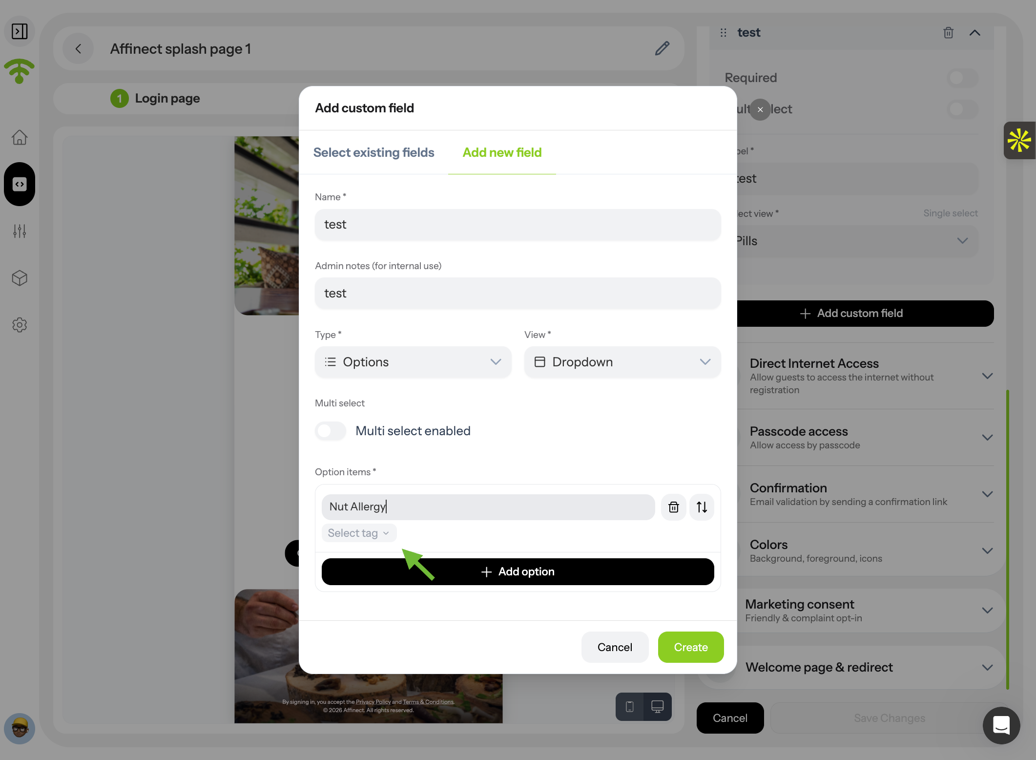 Assign Tags to Options