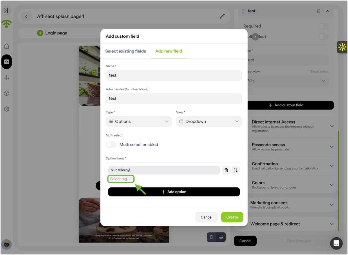 Assign Tags to Options
