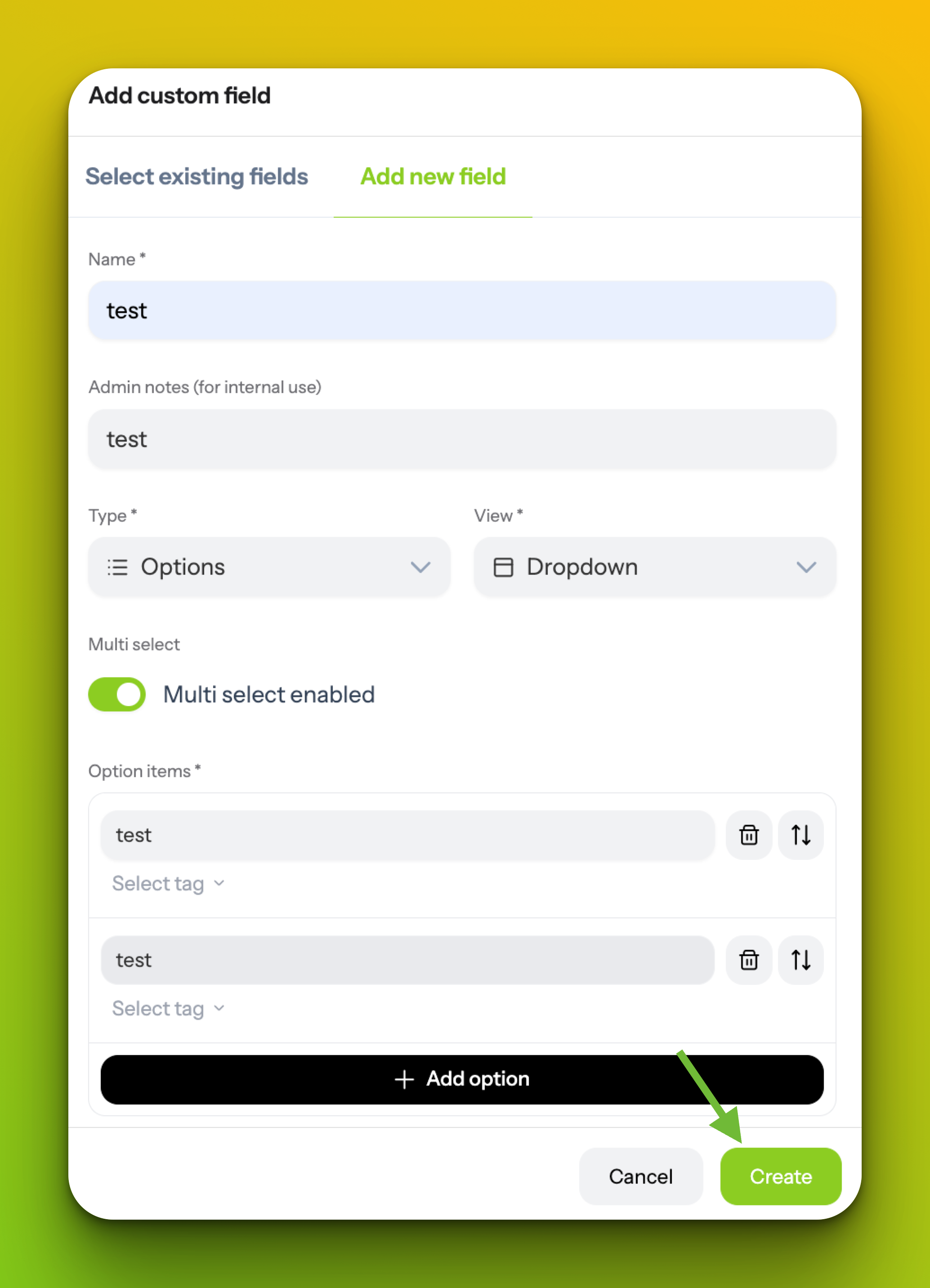 Create the Custom Field