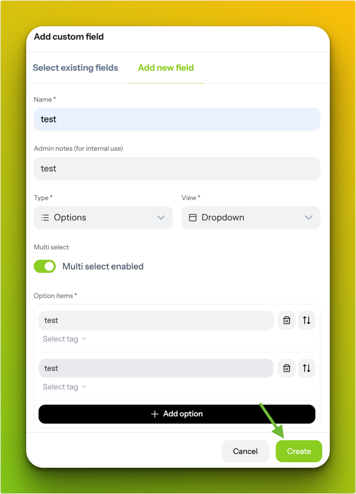 Create the Custom Field