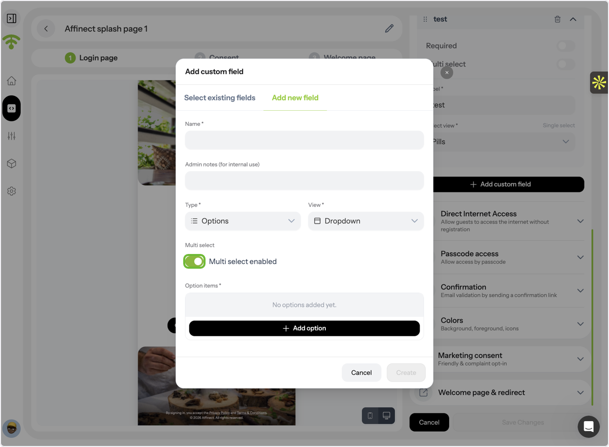 Add Multiple Options