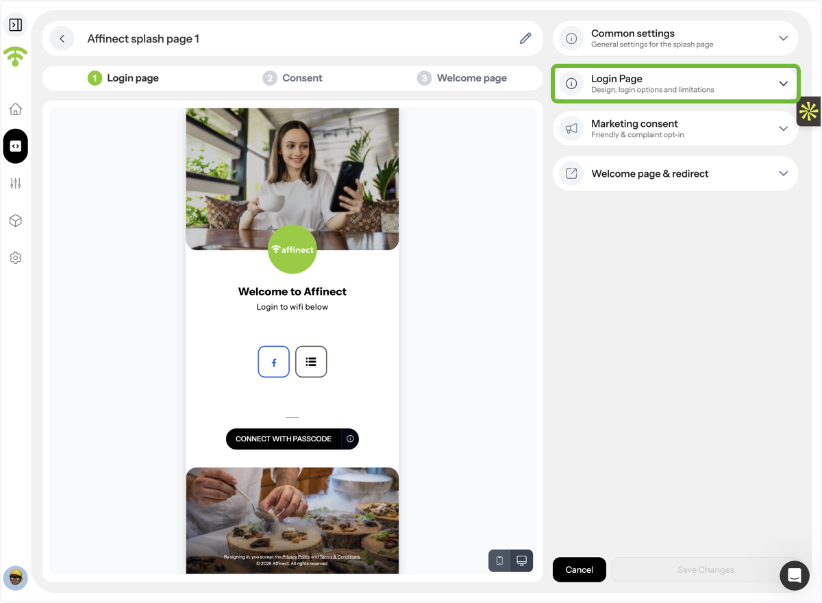 Click on Login Page from the right-hand side