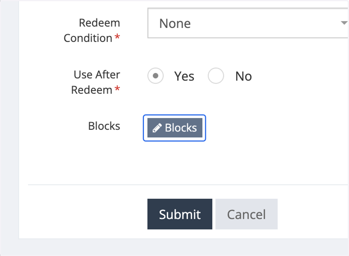 Click on Blocks