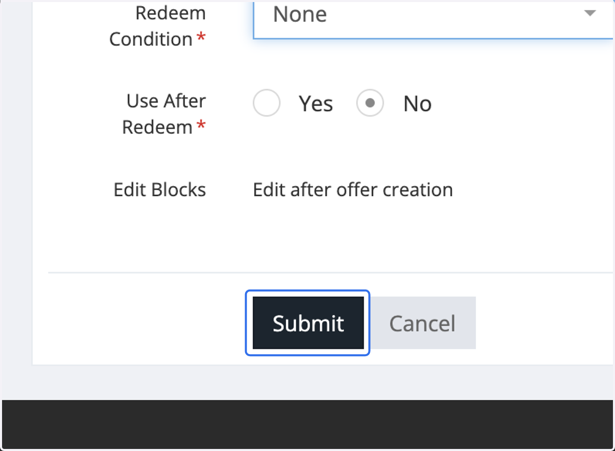 Click on Submit