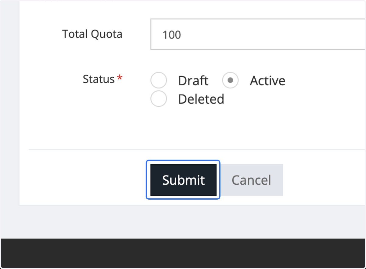 Click on Submit