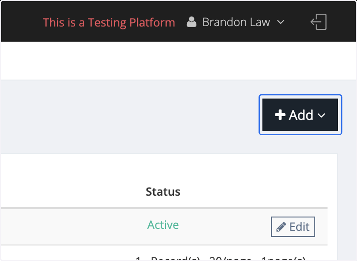 Click on Add