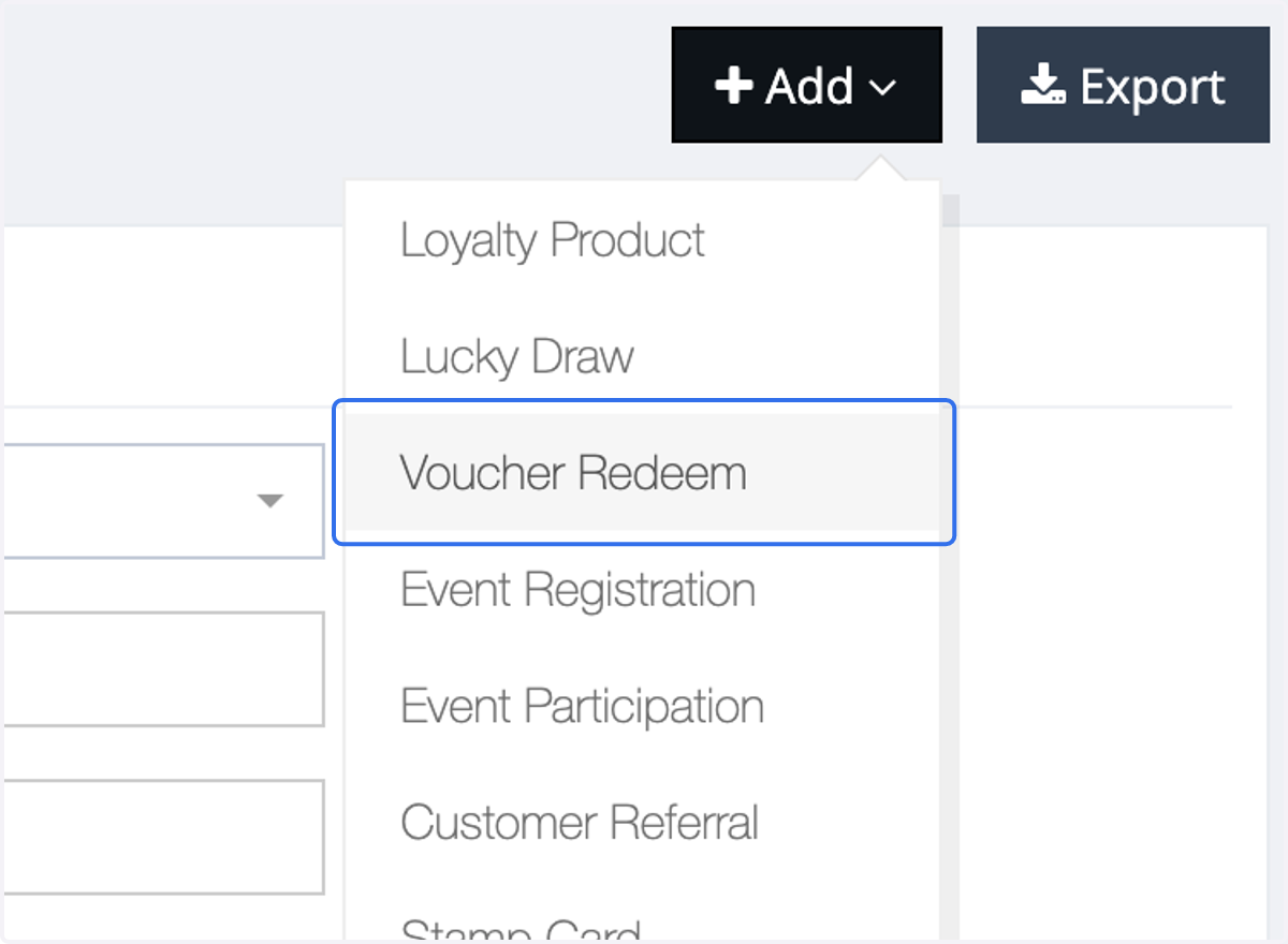 Click on Voucher Redeem