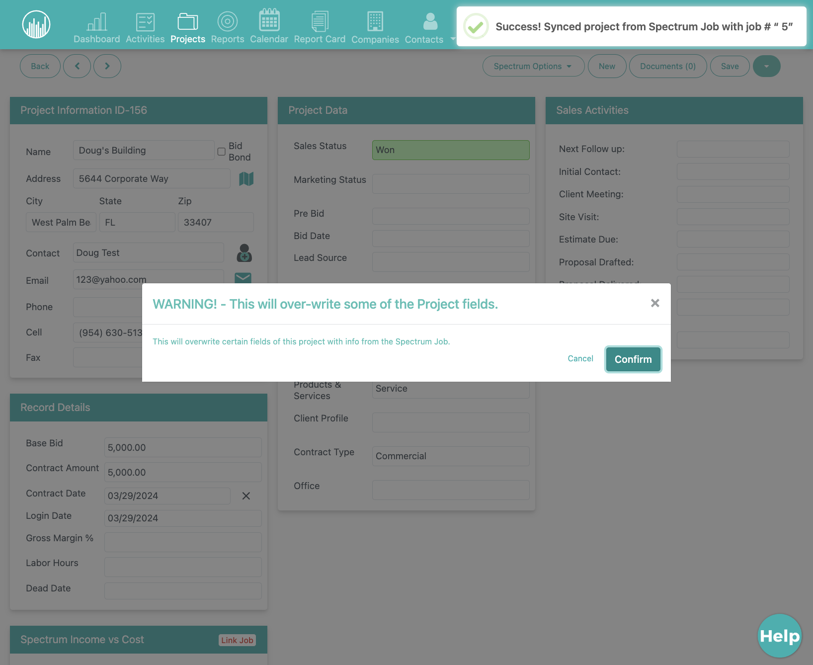 User will receive a confirmation notification is successful