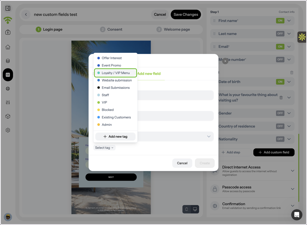 Assign Tags to Fields