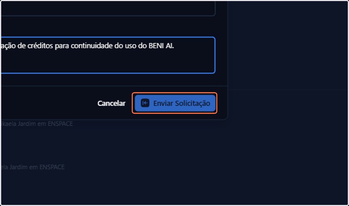 Clique em Enviar Solicitação