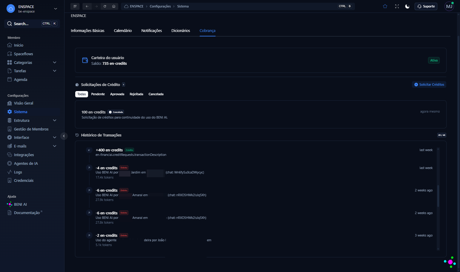 Sua solicitação aparecerá com status cancelado, sem perda de histórico