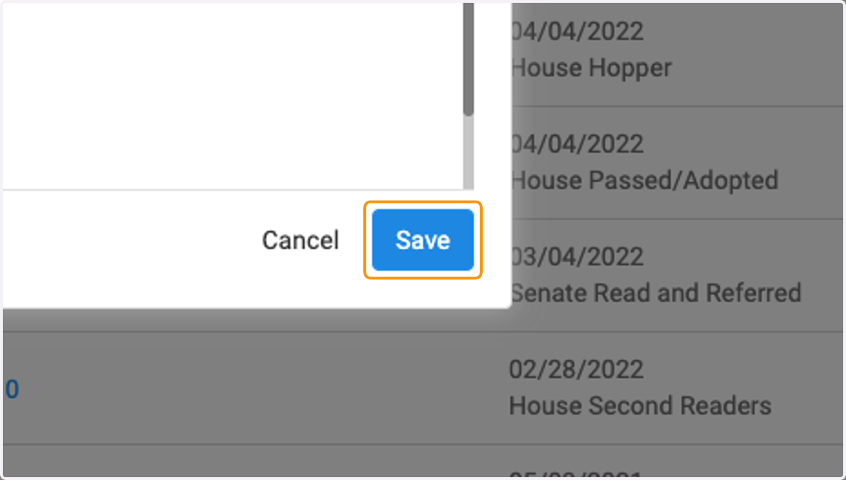Select all desired users and/or groups and then click 'Save' to save the selected bill assignees