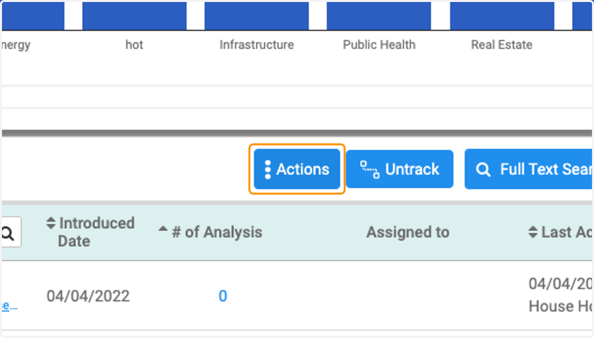 Click on Actions