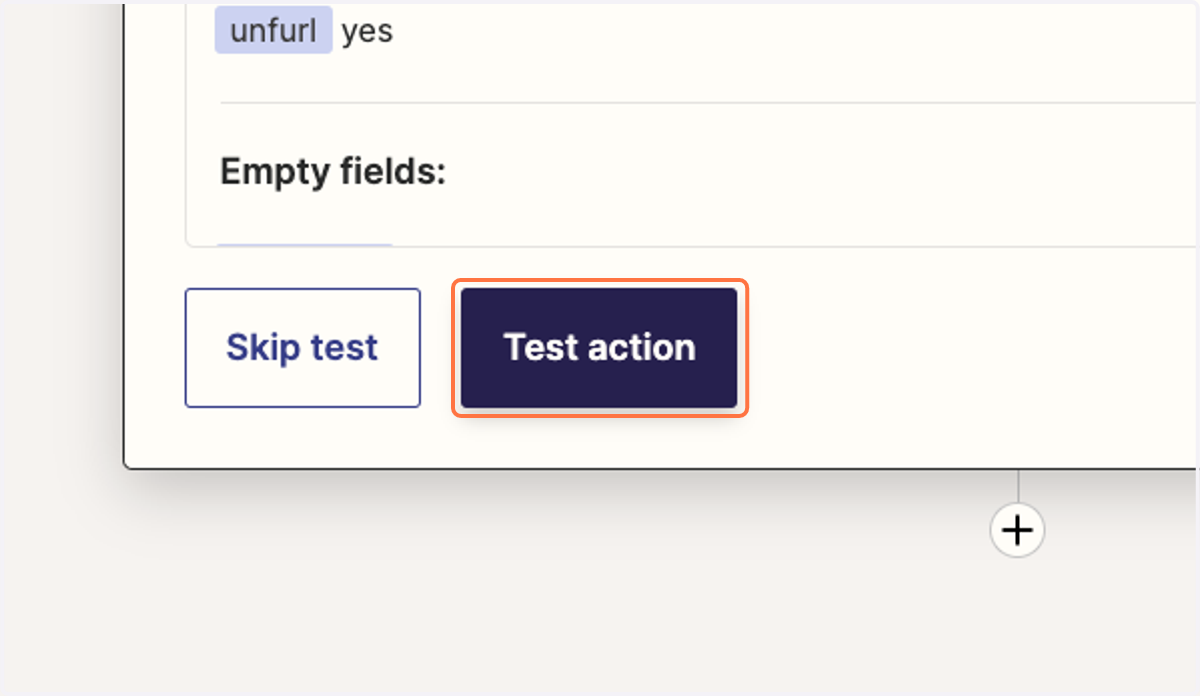 Click on Test action