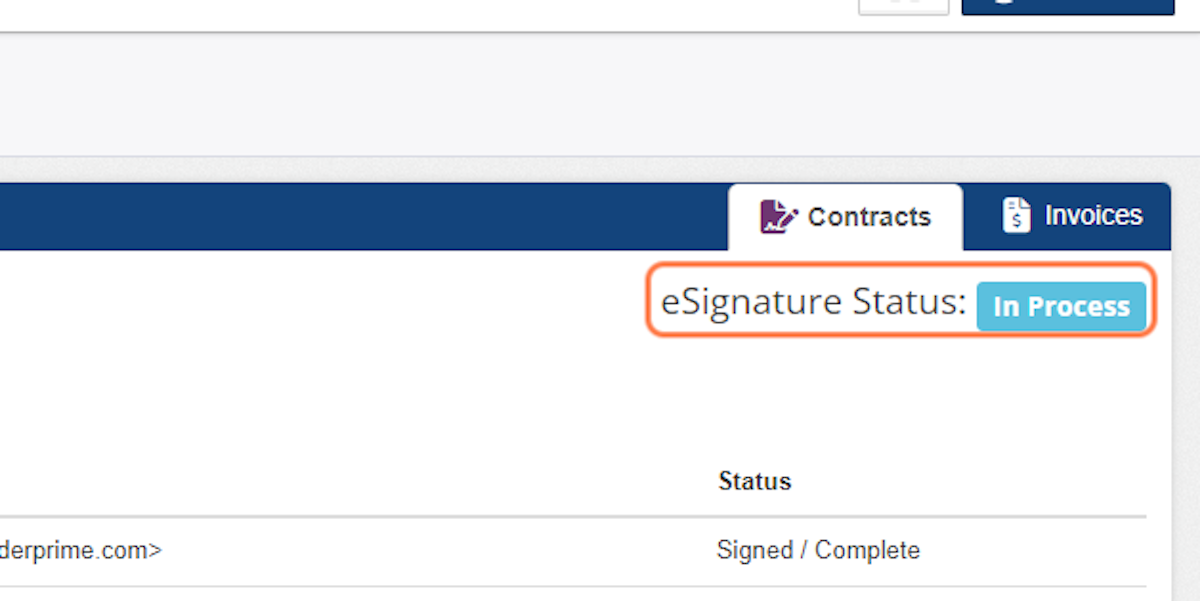Your customer will also be able to see the eSignature Status