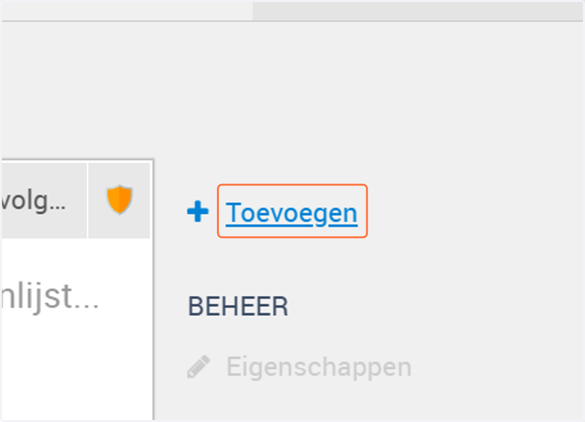Klik op Toevoegen aan de rechterkant