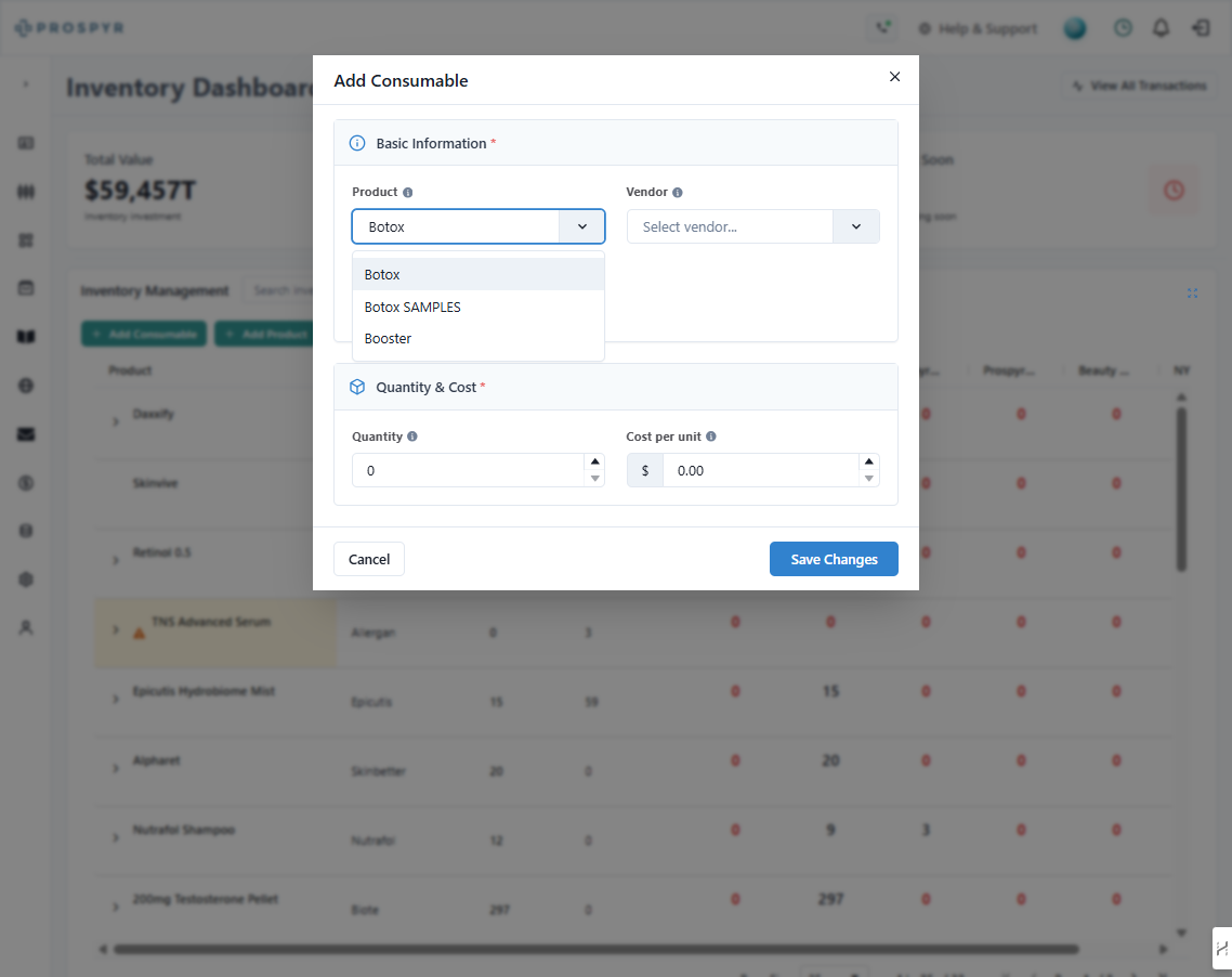 A. Type the product you're looking for B. Select an option