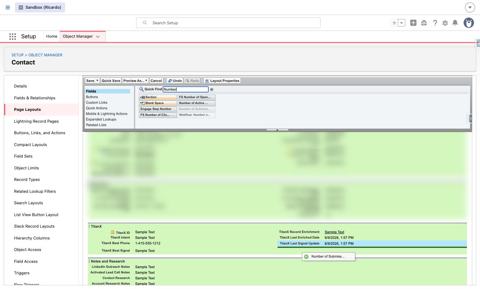 A. You can also search for Number Of Submissions B. Type Quick Find C. Drag highlighted element