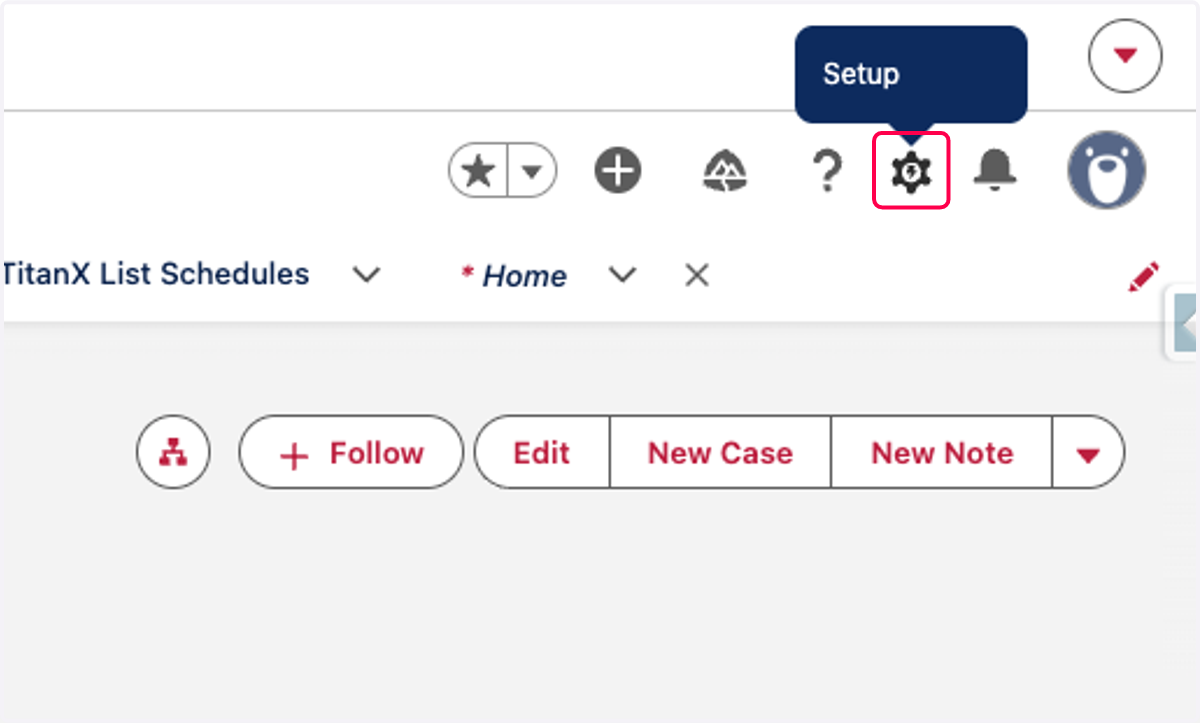 Click on Setup
