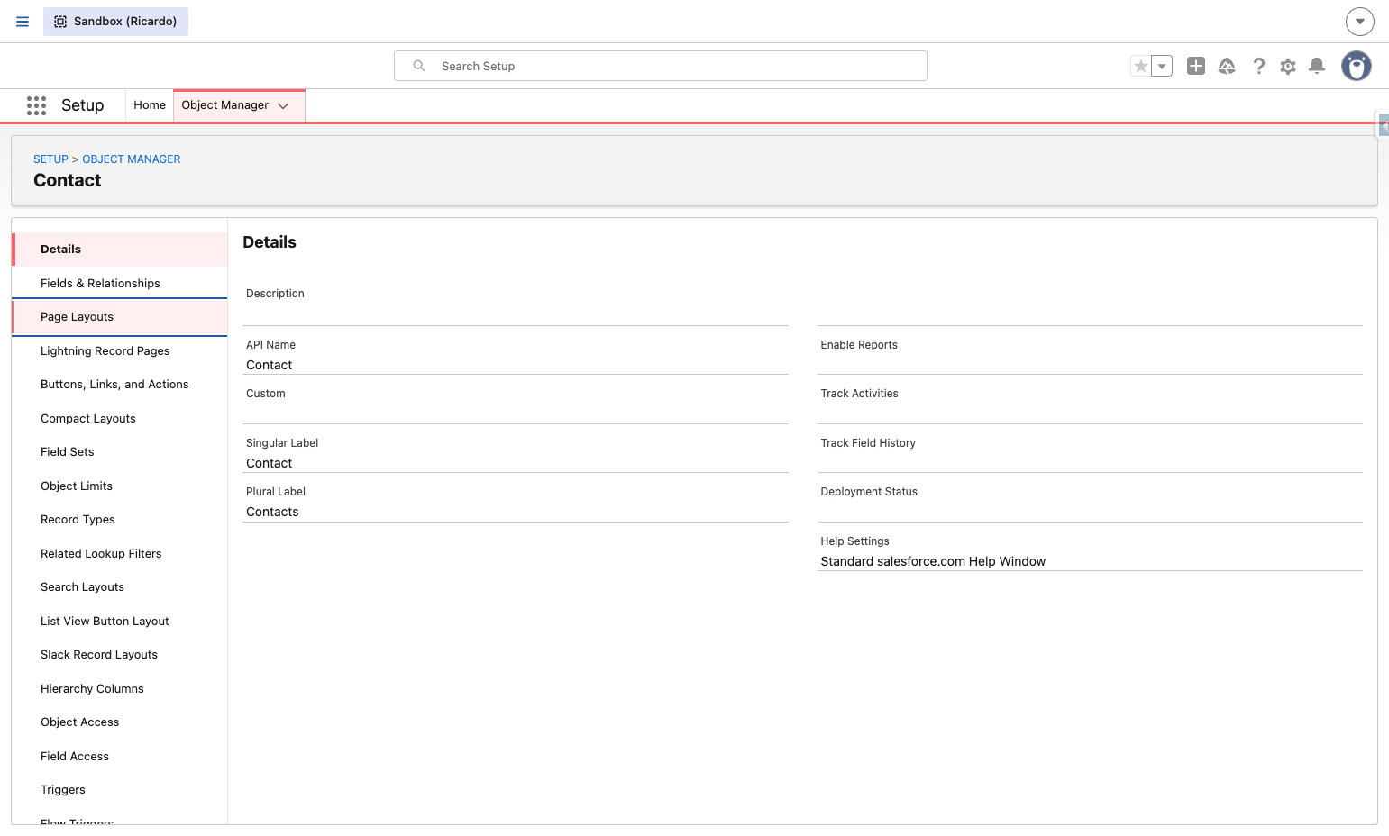 Click on Page Layouts