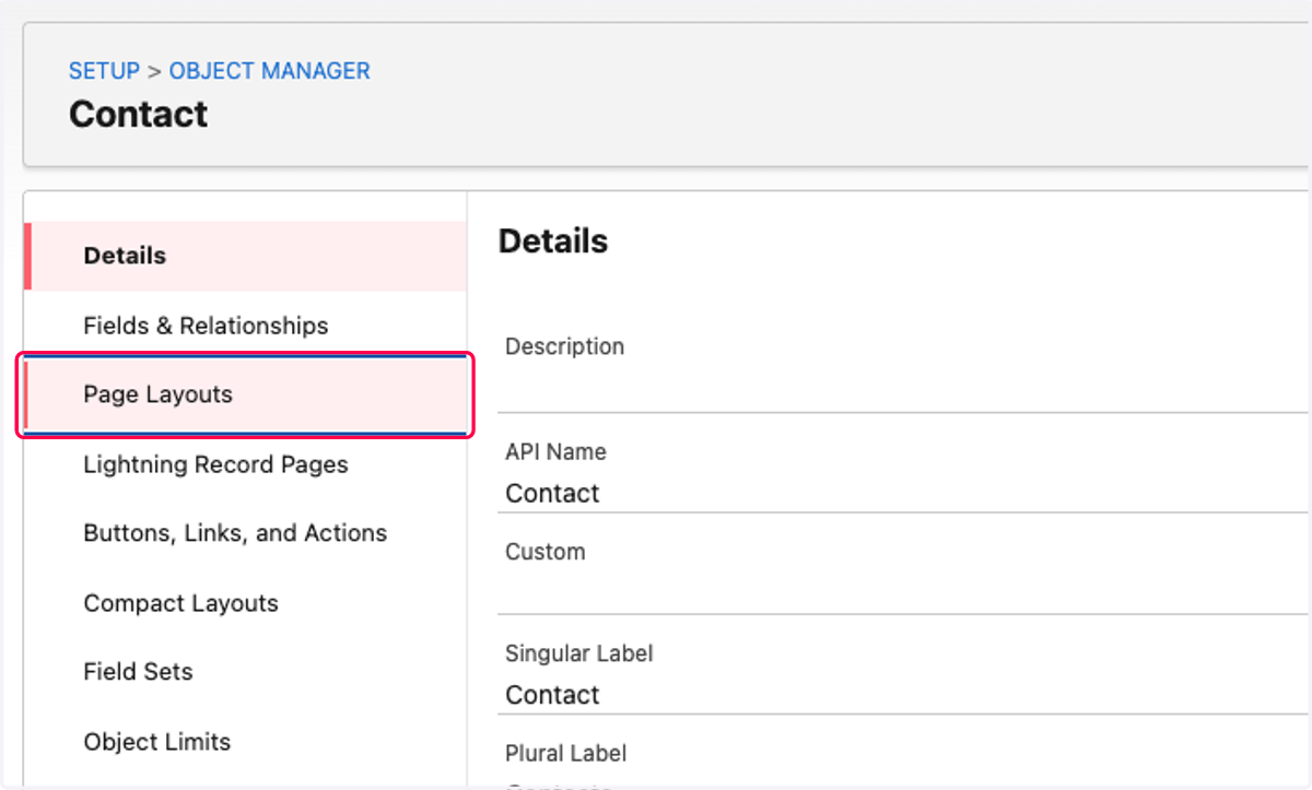 Click on Page Layouts