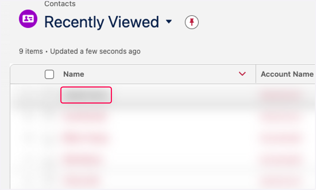 Click on any contact