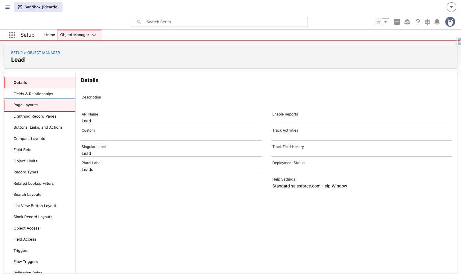 Click on Page Layouts