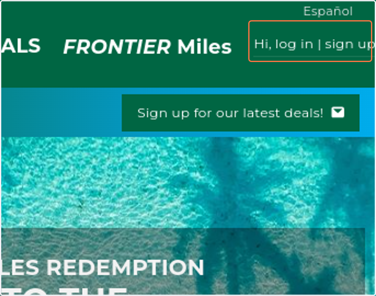 Click on Hi, log in | sign up