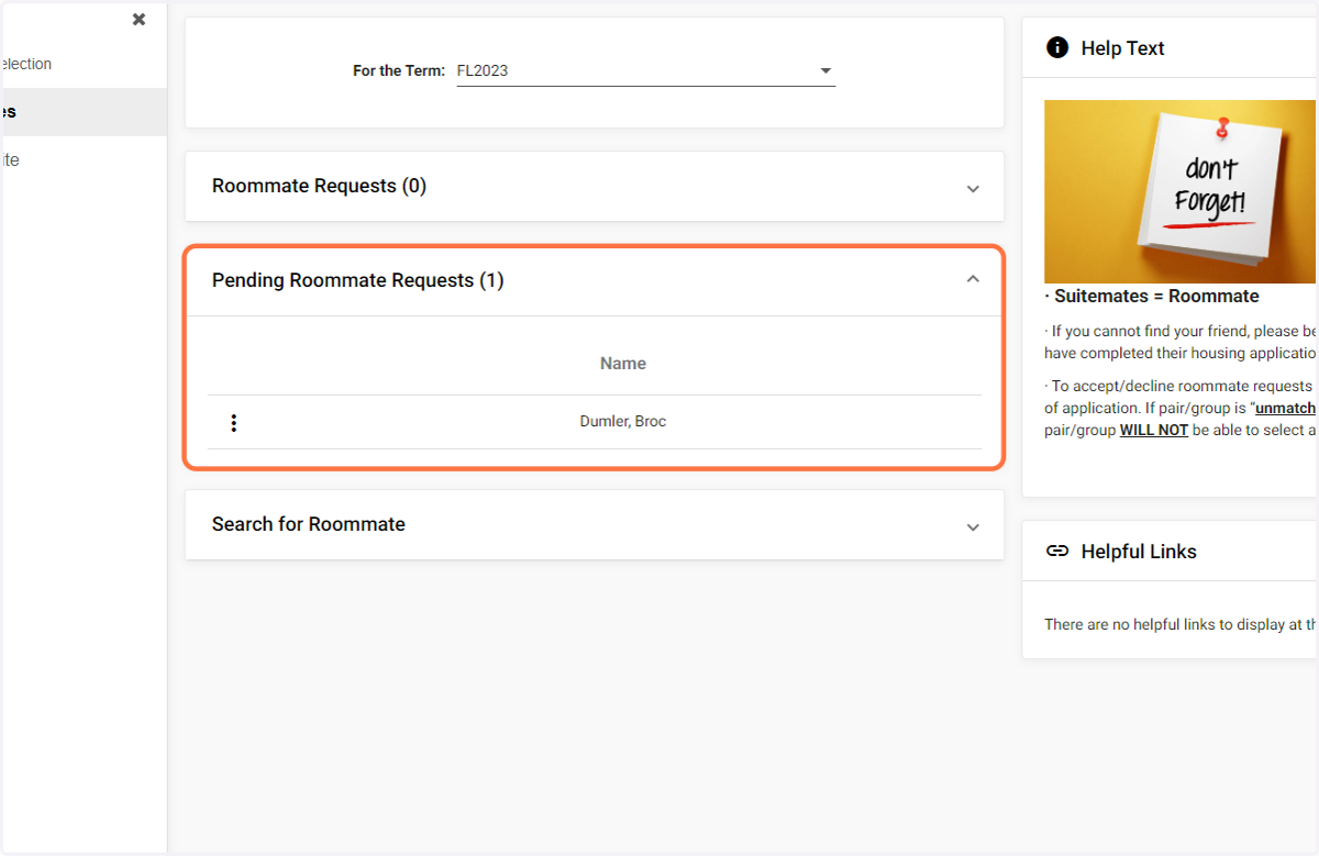 How to Accept Pending Roommate Requests