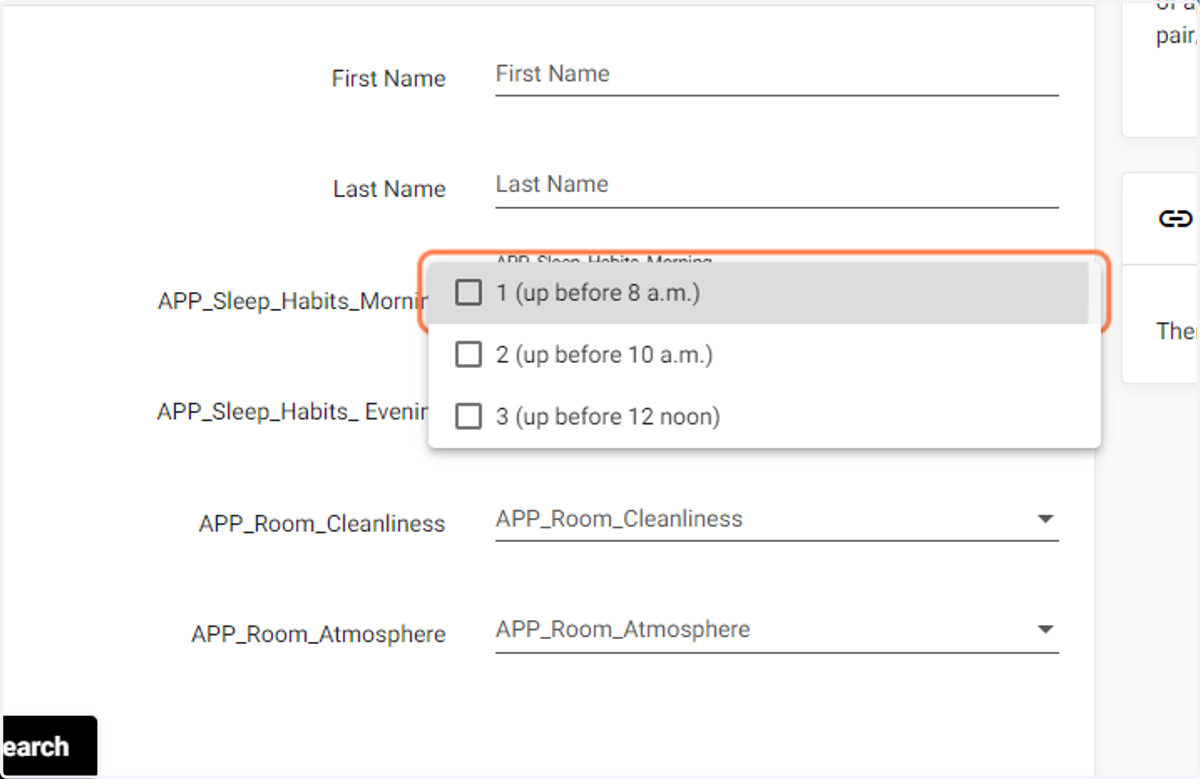 Select your Search Criteria