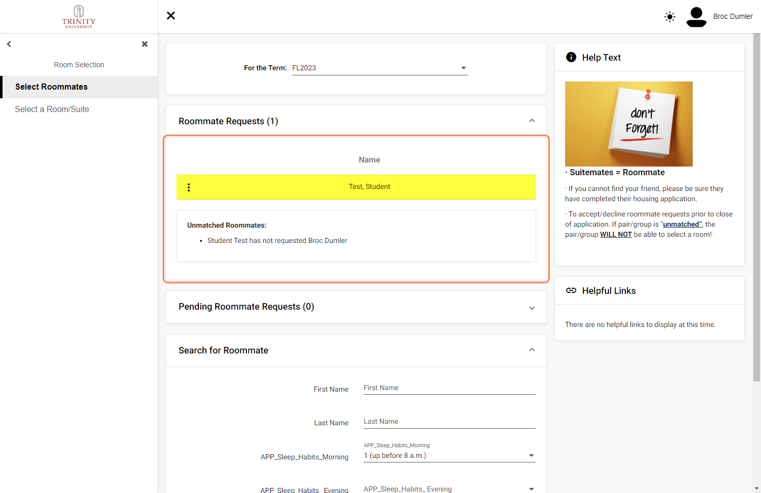 View your Requests that are Pending