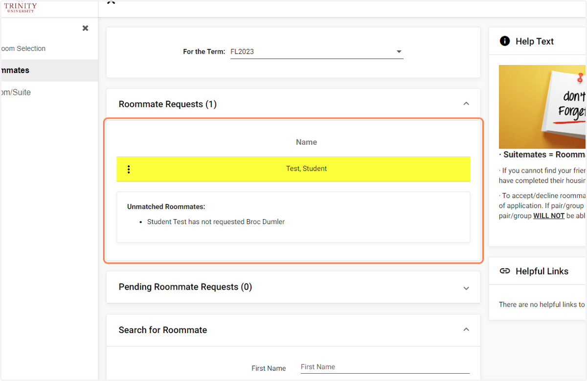 View your Requests that are Pending