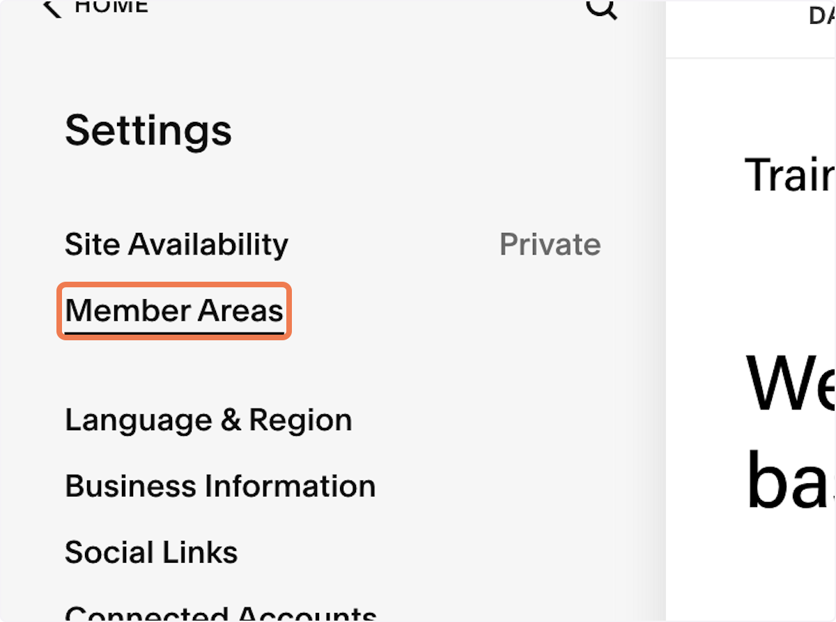 Click on Member Areas