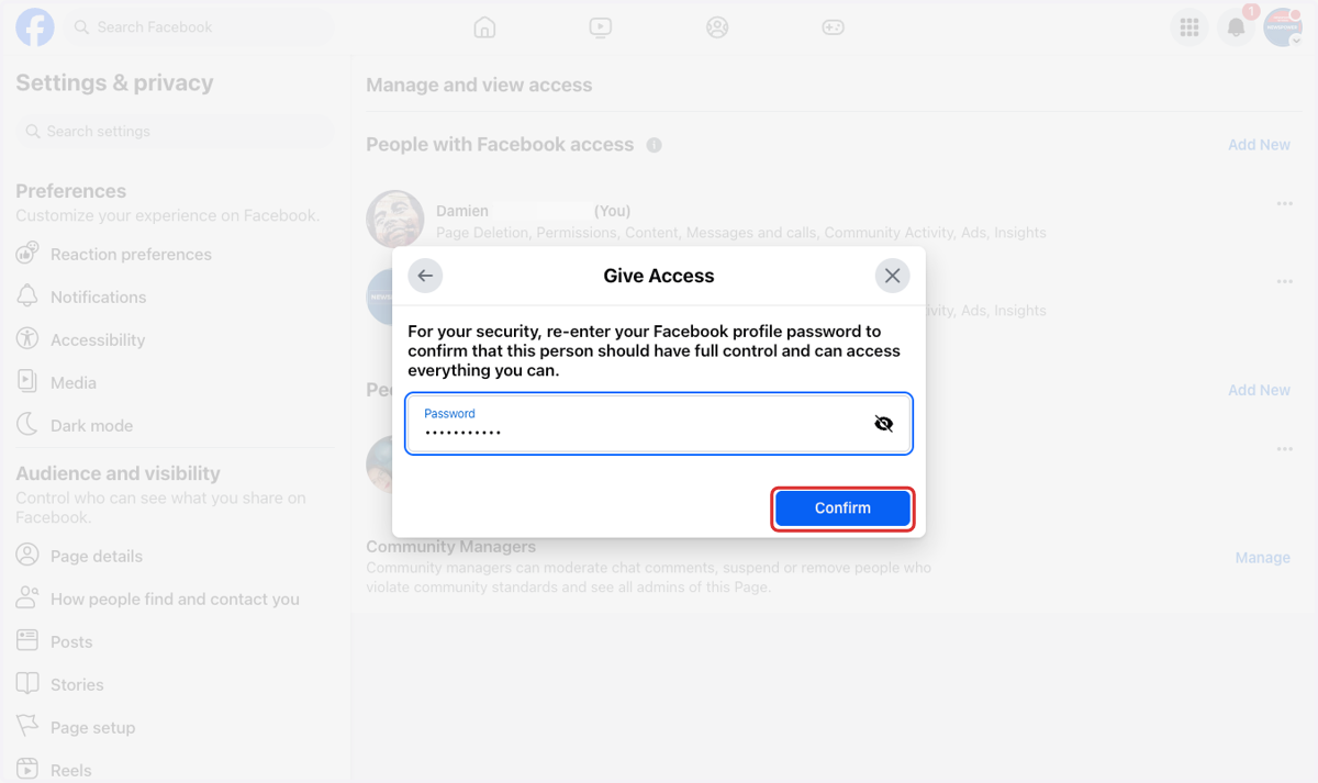 Click on Confirm