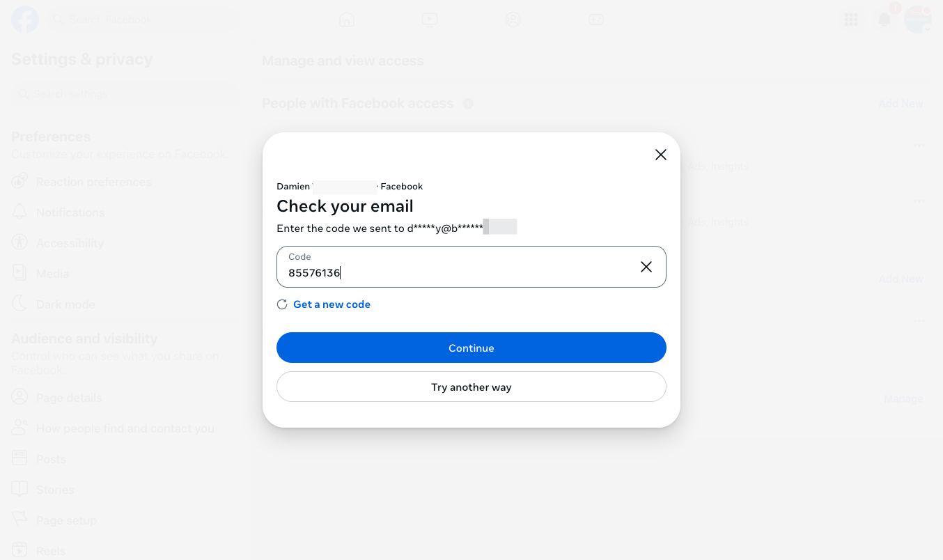 Enter code sent to you