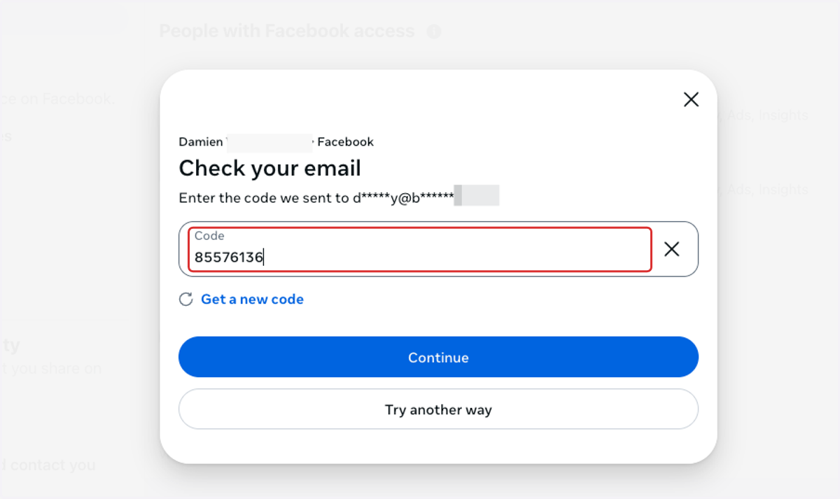 Enter code sent to you