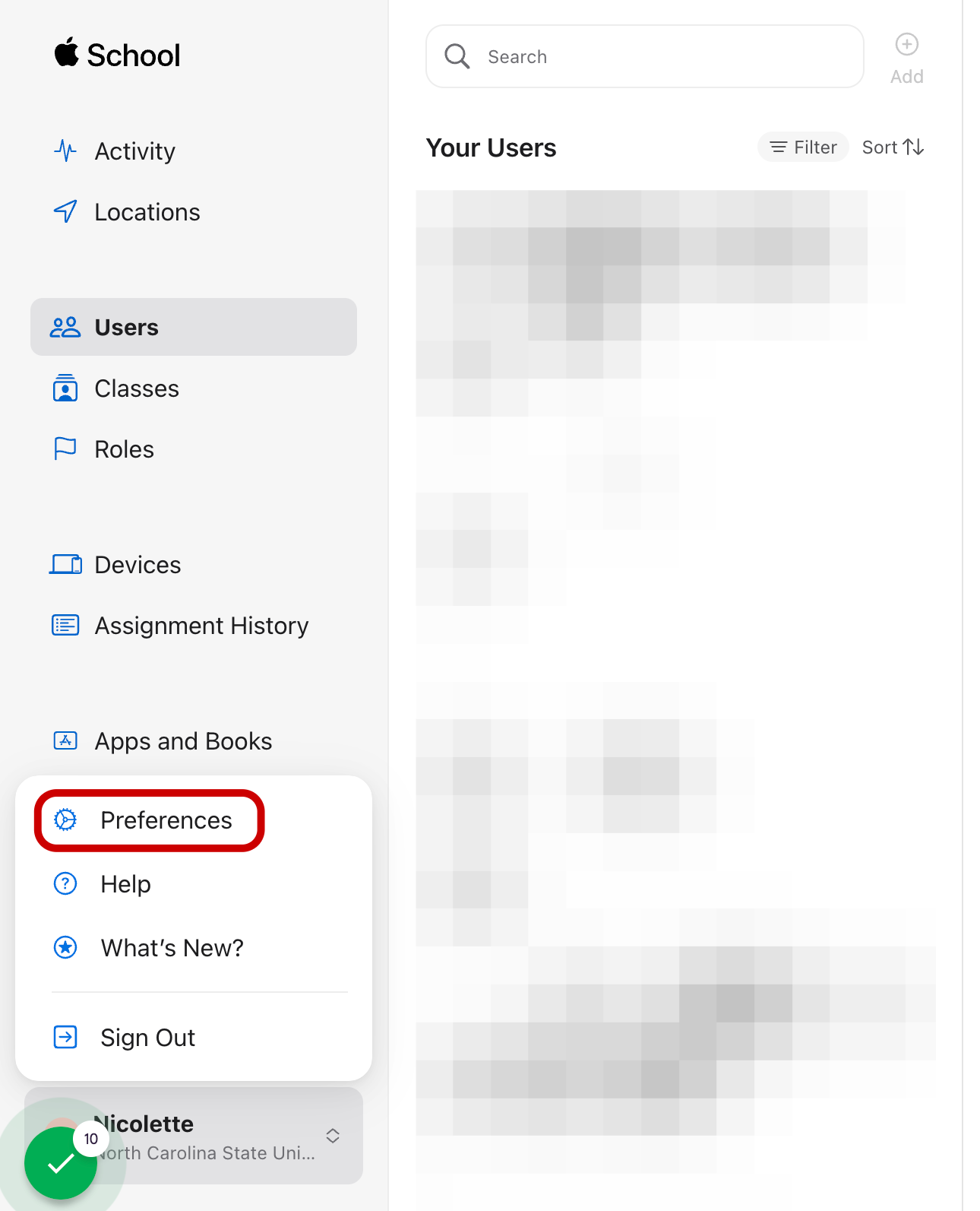 Click on your name to open the user menu and select Preferences