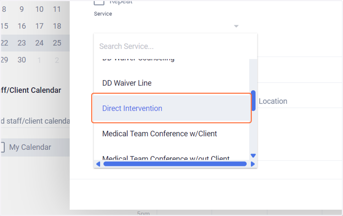 Click on Direct Intervention