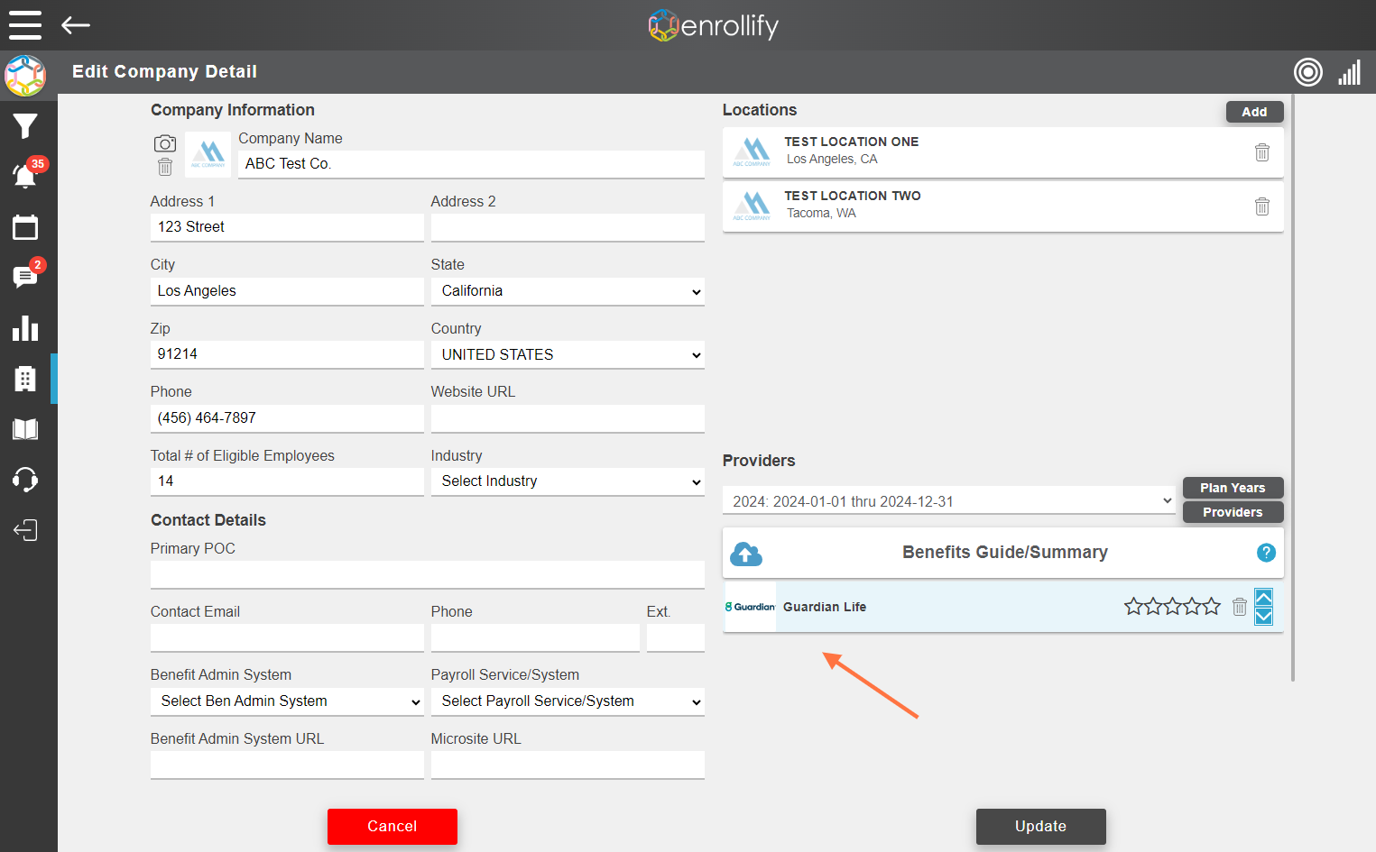 To segment a product by Class and/or Sub Class, first click into the Provider.