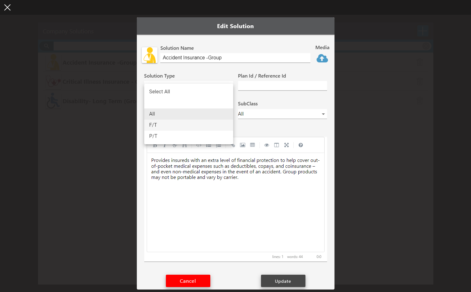 Within the product information, select the Class(es) and Sub Class(es) that this product should be visible to. Any Class or Sub Class of employee not selected will not be able to view this product.