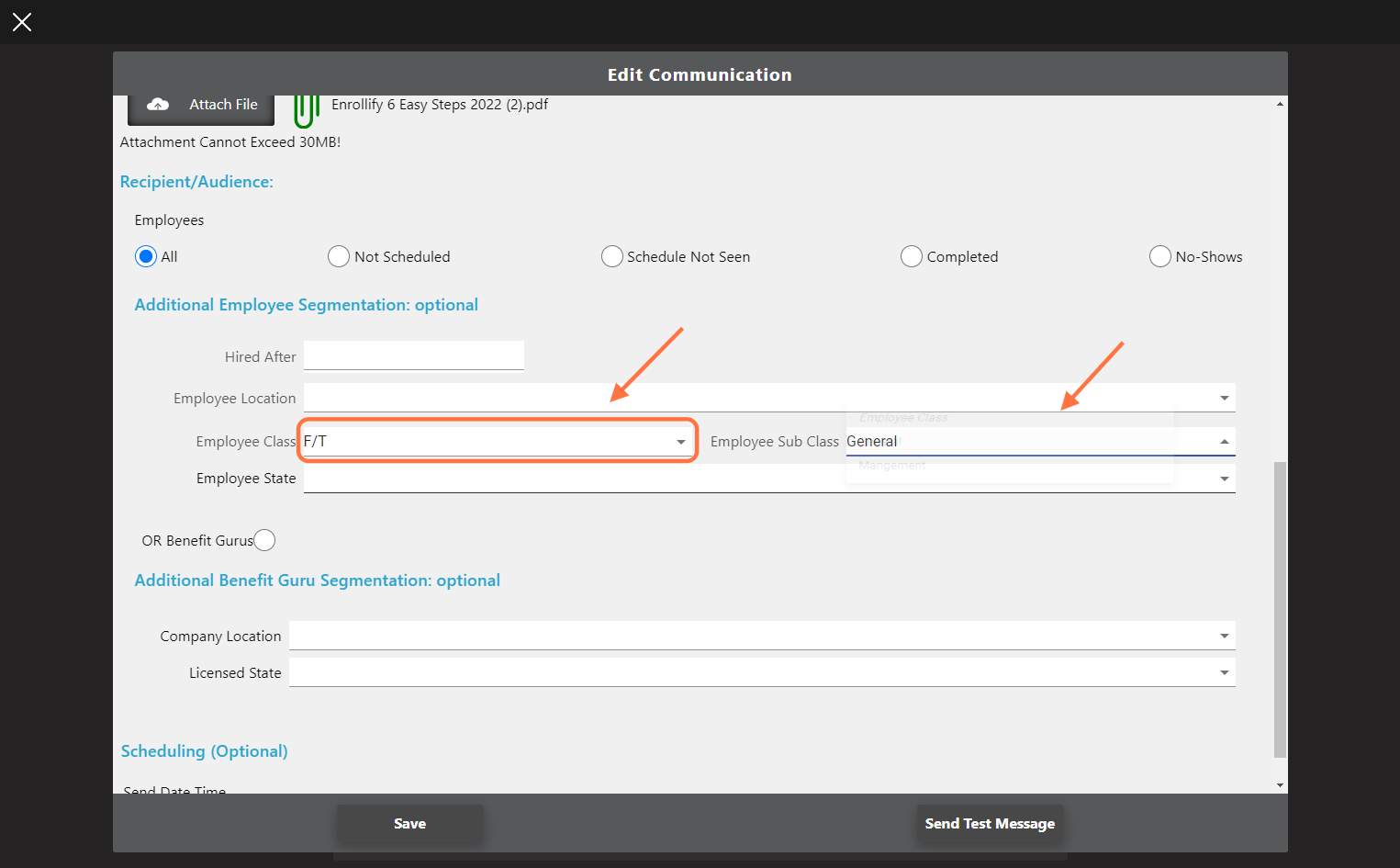 Now your communication will be sent to the selected segmentation of the employee population!