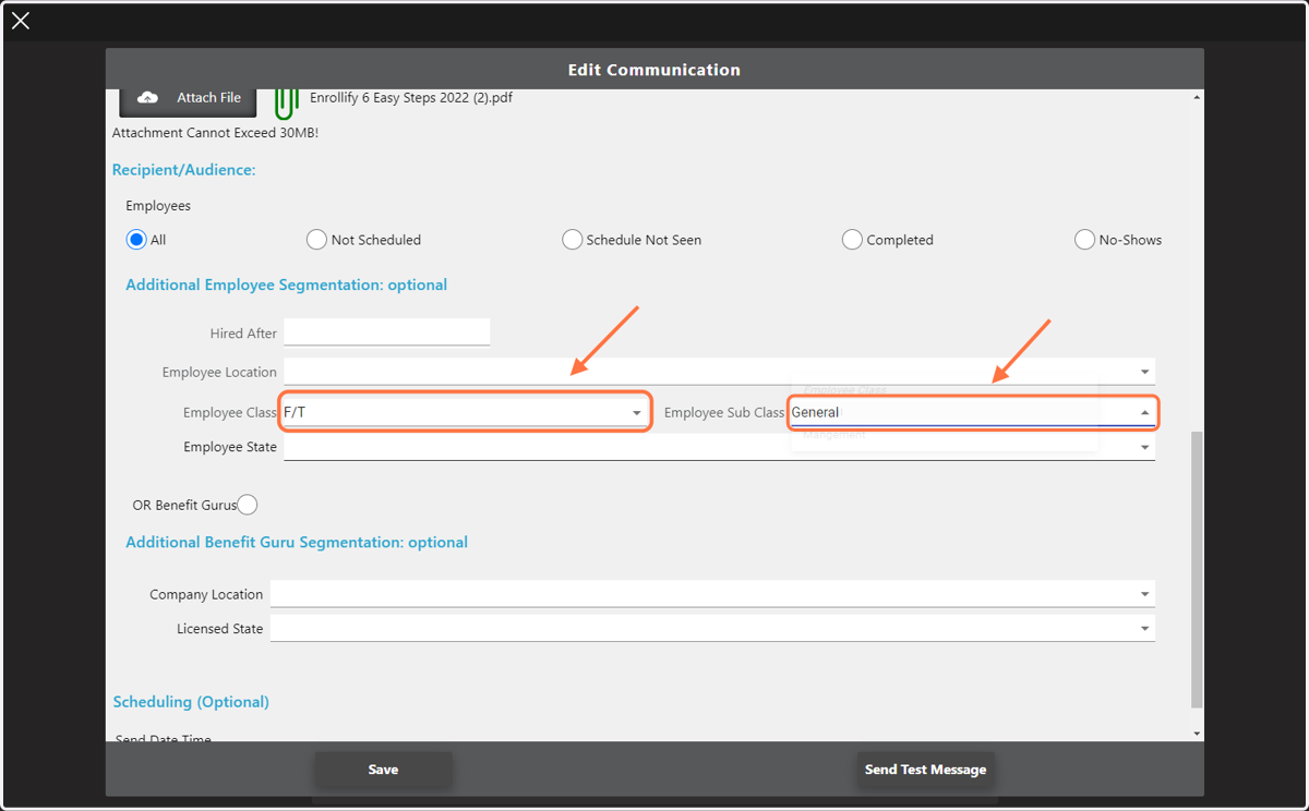 Now your communication will be sent to the selected segmentation of the employee population!