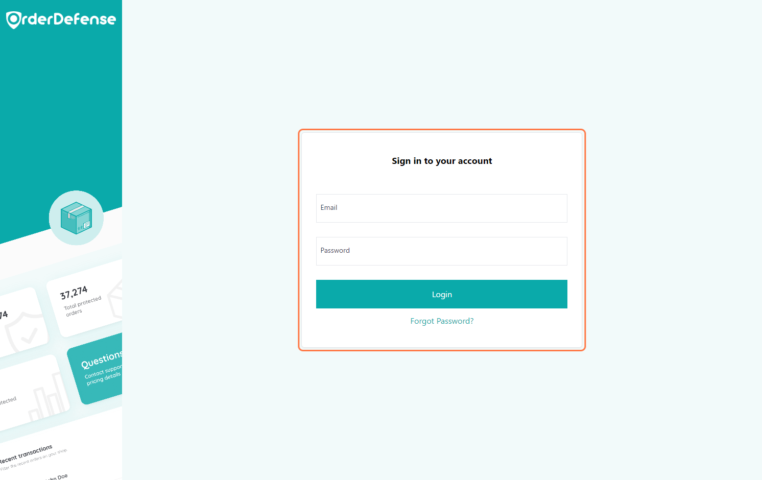 How to Access the Order Defense Dashboard