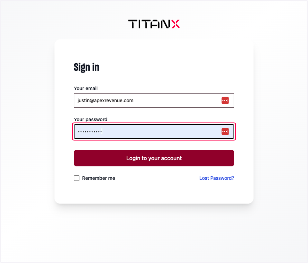 Type password