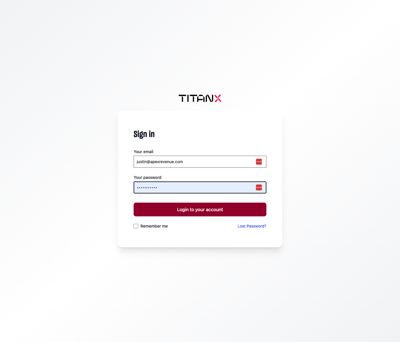 Click on Login to your account