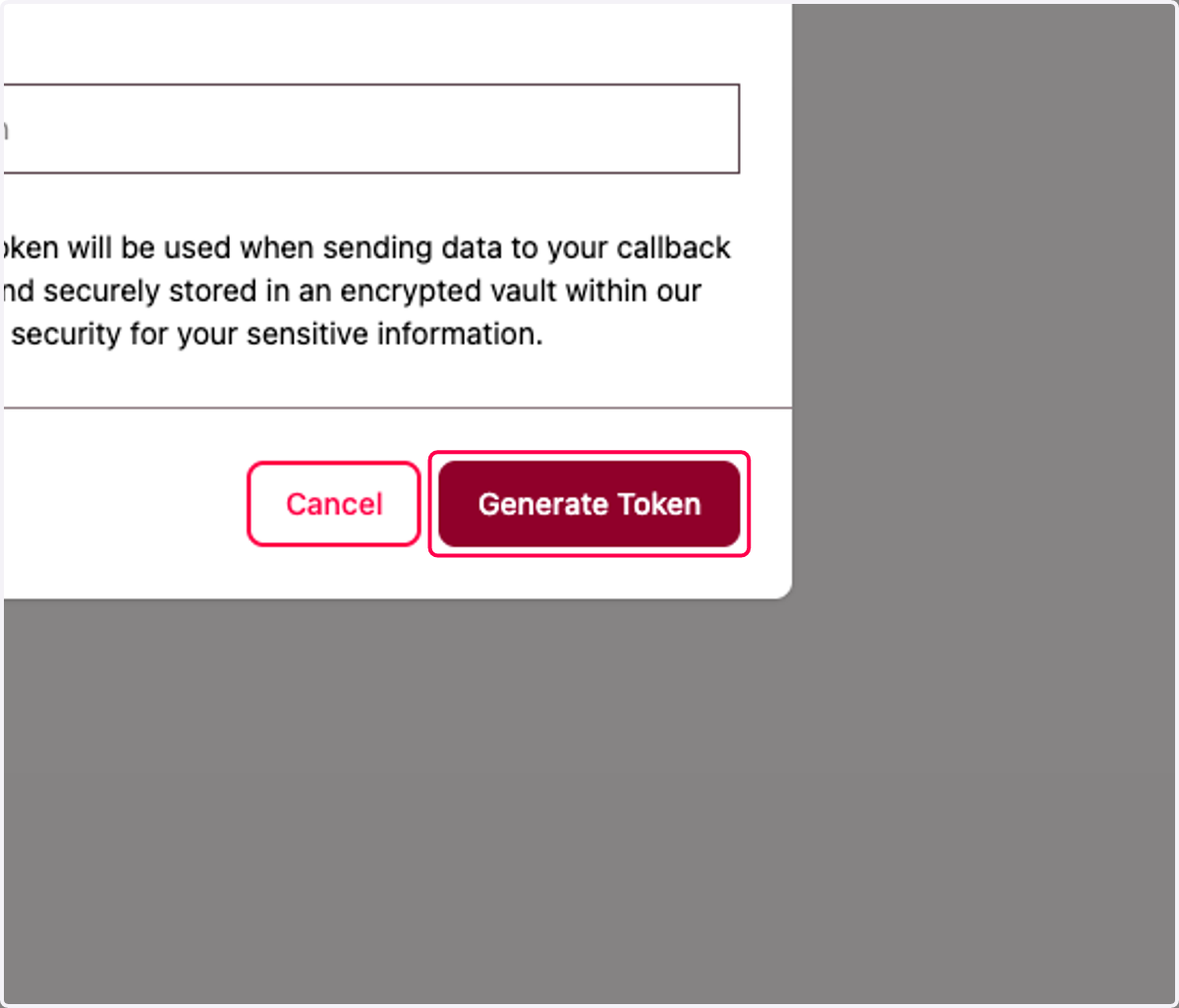 Click on Generate Token
