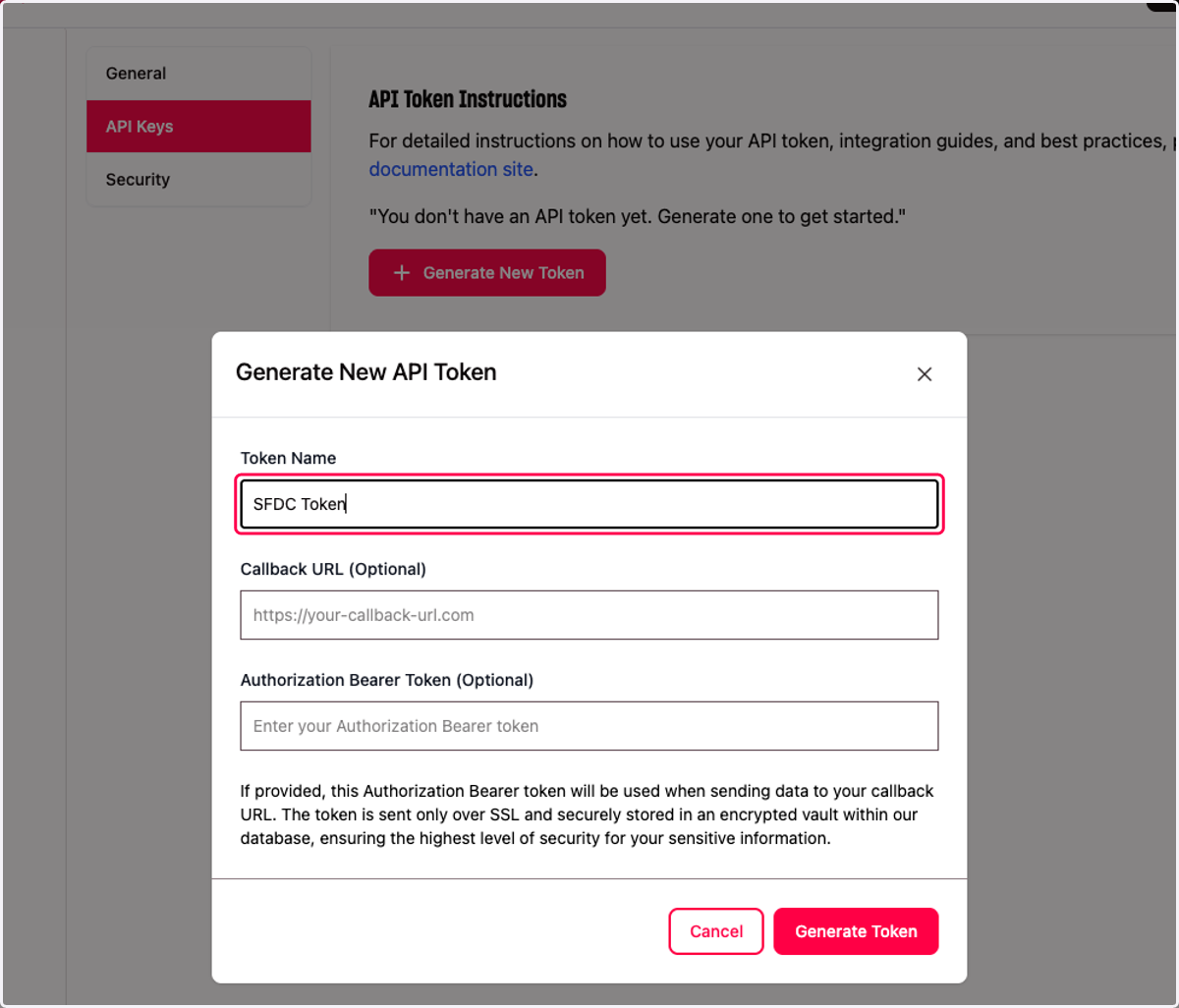 Type "SFDC Token"