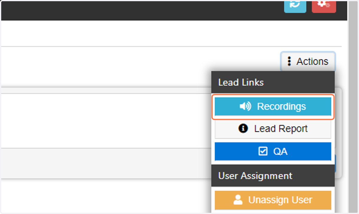 Click on Recordings