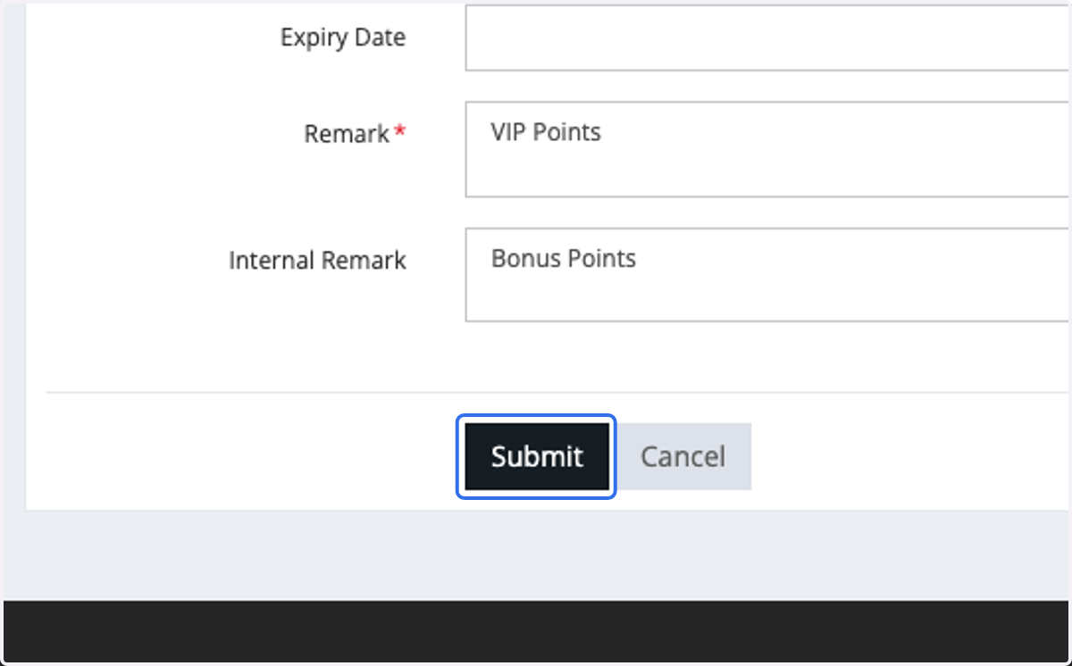 Click on Submit
