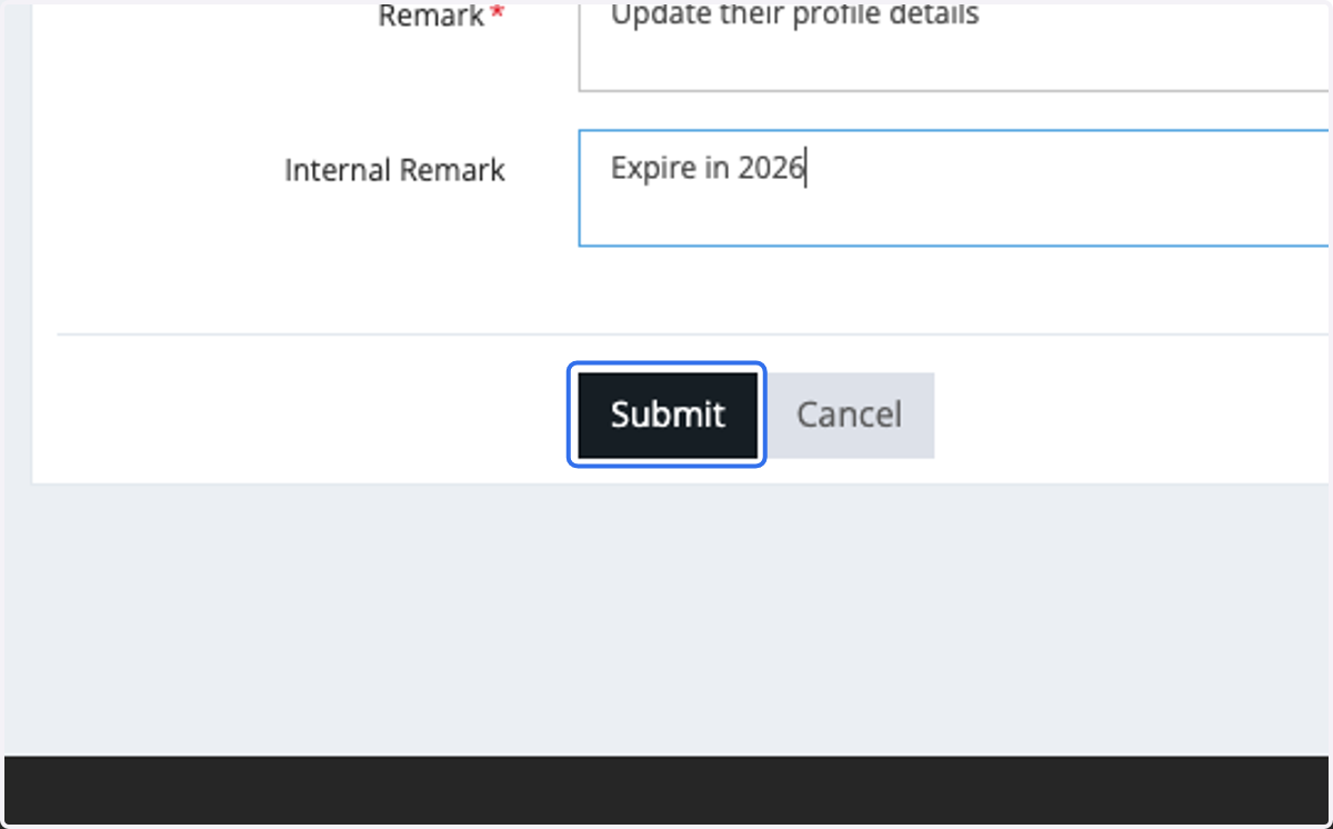 Click on Submit